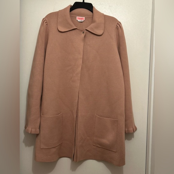 NWT Kate Spade Classic Tan Cape Coat - Picture 2 of 6